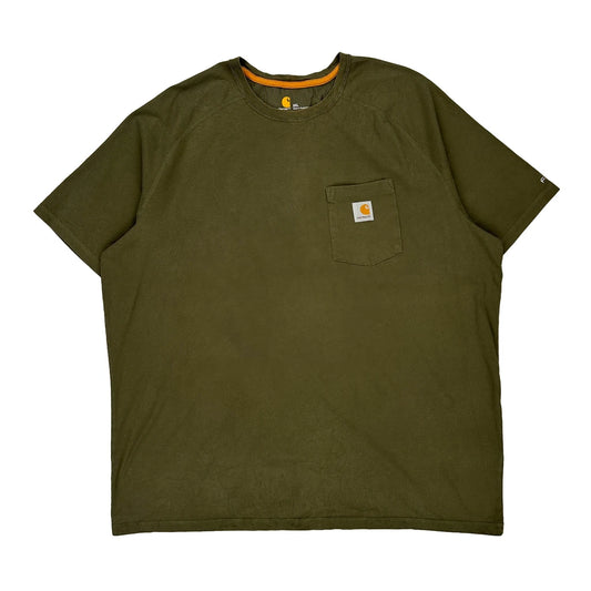 Carhartt T-Shirt - 2XL Green Cotton Blend