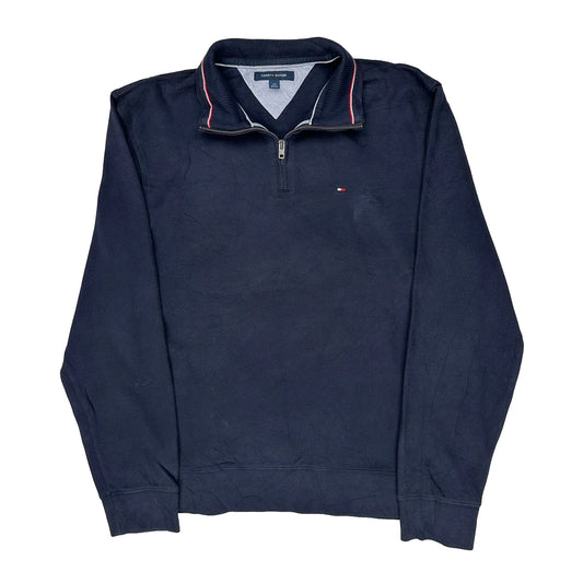 Vintage Tommy Hilfiger Long Sleeve T-Shirt - Large Navy Cotton