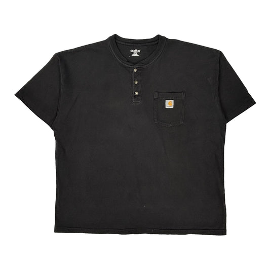 Vintage Carhartt Henley T-Shirt - 2XL Black Cotton