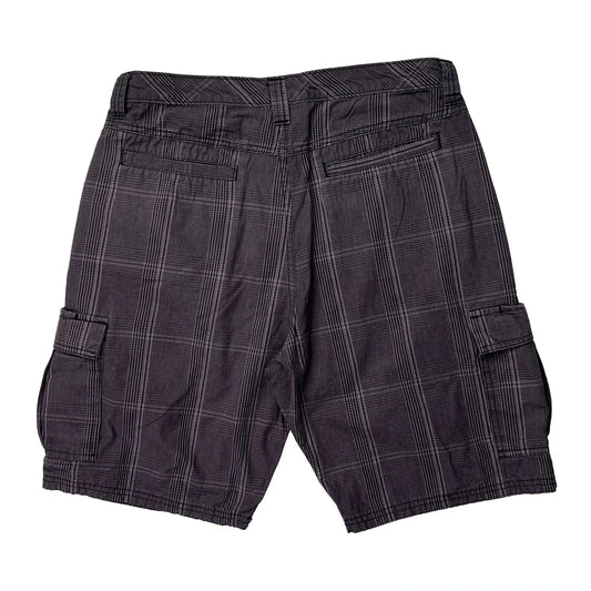 Vintage Wrangler Checked Cargo Shorts - 36W 10L Grey Cotton