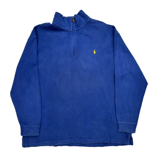 Polo By Ralph Lauren 1/4 Zip - 2XL Blue Cotton
