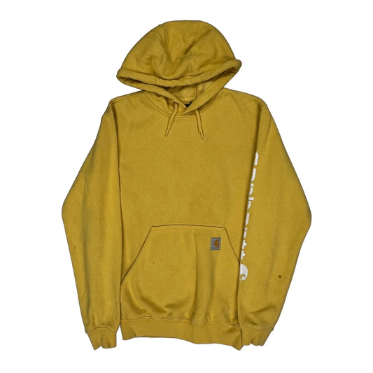 Carhartt Spellout Hoodie - XS Yellow Cotton
