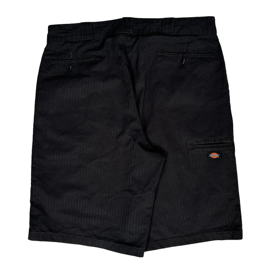 Vintage Dickies Pinstripe Shorts - 36W 11L Black Cotton Blend