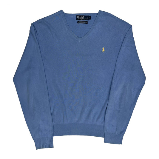 Polo By Ralph Lauren Jumper - Large Blue Cotton