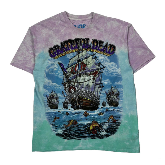 Grateful Dead Liquid Blue Graphic T-Shirt - Large Multicoloured Cotton