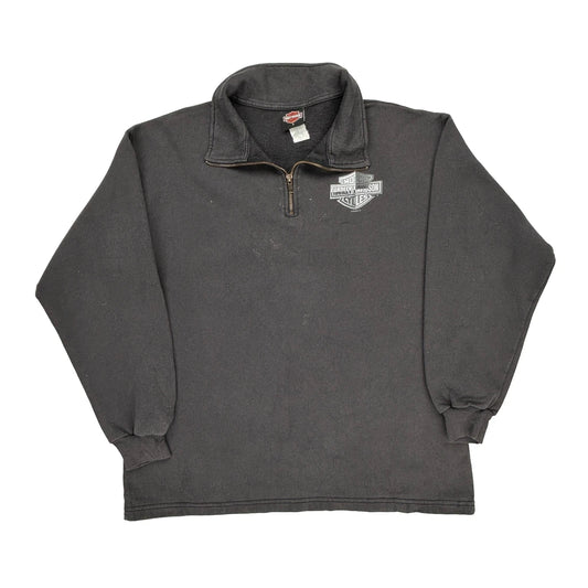 Sturgis Harley Davidson 1/4 Zip - Large Grey Cotton