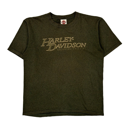 Shenandoah Harley Davidson Graphic T-Shirt - Large Green Cotton