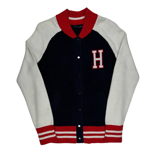 Tommy Hilfiger Varsity Jacket - Small Navy Cotton