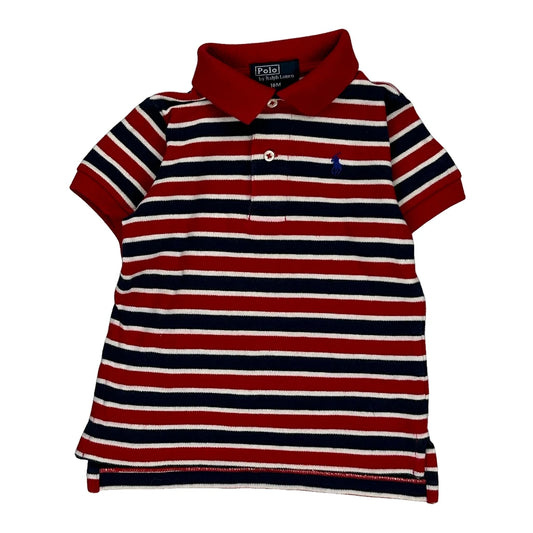 Age 18 Months Polo By Ralph Lauren Striped Polo Shirt - 2XS Blue Cotton