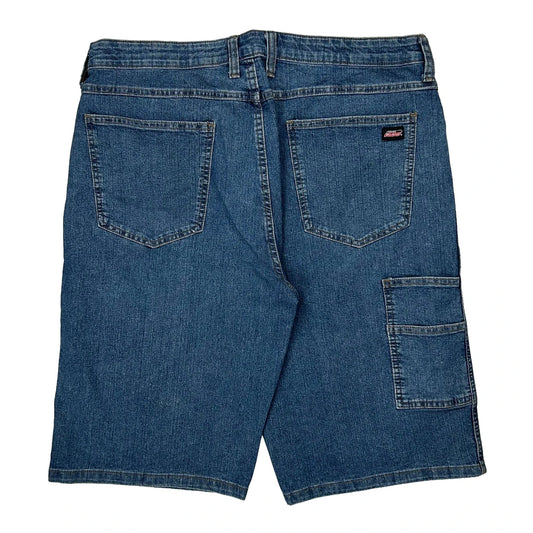 Dickies Baggy Denim Shorts - 36W 10L Blue Cotton Blend