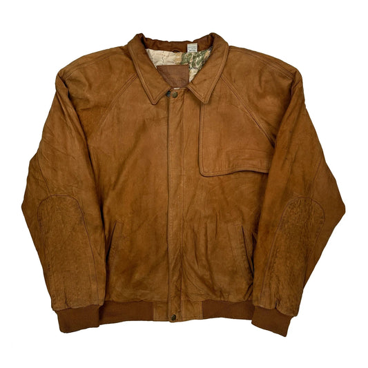 Marlboro Adventure Team Leather Jacket - Large Brown Leather