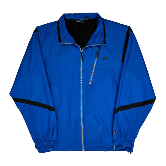 New Balance Striped Track Jacket - Medium Blue Nylon