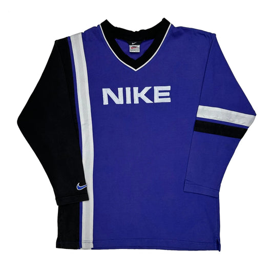Nike Spellout Long Sleeve T-Shirt - Medium Blue Cotton