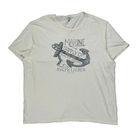 Polo By Ralph Lauren Graphic T-Shirt - 2XL Cream Cotton