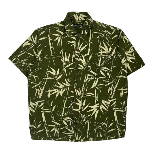 Milano Bay Floral Hawaiian Shirt - Small Green Cotton