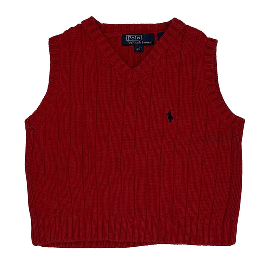 Vintage Age 3 Polo By Ralph Lauren Sweater Vest - XS Red Cotton