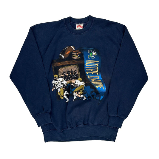 Notre Dame Nutmeg College Sweatshirt - XL Navy Cotton Blend