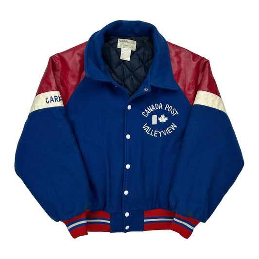 Canada Post Valleyview Canada Sportswear Varsity Jacket - XL Blue Wool Blend