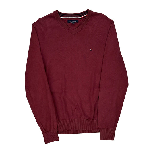 Tommy Hilfiger Jumper - Large Burgundy Cotton