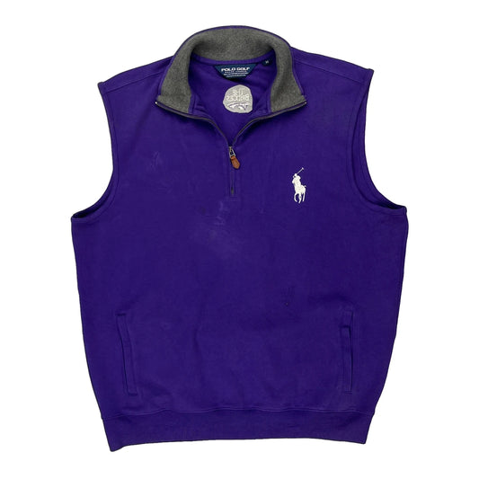 The Bridges Polo By Ralph Lauren Sweater Vest - Medium Purple Cotton