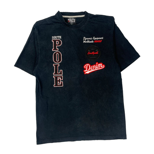 South Pole Spellout T-Shirt - Large Black Cotton