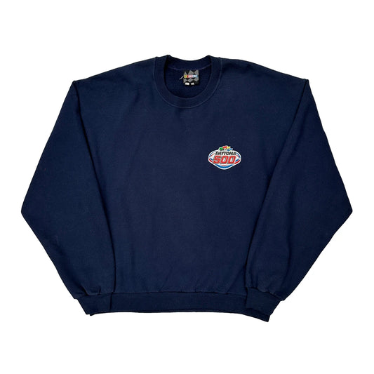 Daytona 500 Nascar Graphic Long Sleeve T-Shirt - Large Navy Cotton