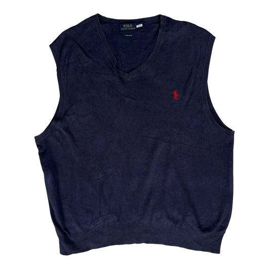 Polo By Ralph Lauren Sweater Vest - XL Navy Cotton