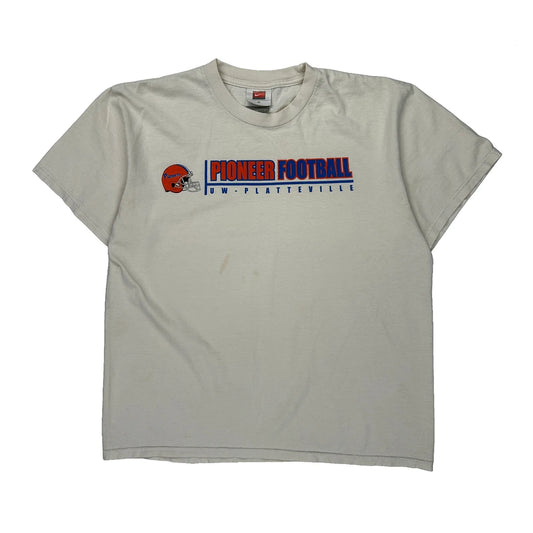 Pioneer Football Uw-Platteville Nike Football T-Shirt - Medium Cream Cotton