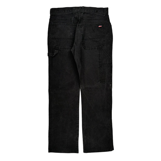 Dickies Carpenter Trousers - 34W 32L Black Cotton