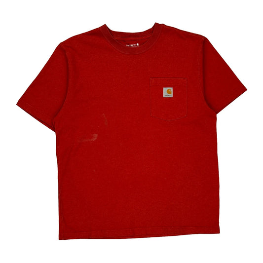Carhartt T-Shirt - Medium Red Cotton Blend