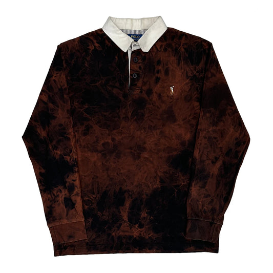 Polo By Ralph Lauren Tie-Dye Rugby Shirt - 2XL Brown Cotton
