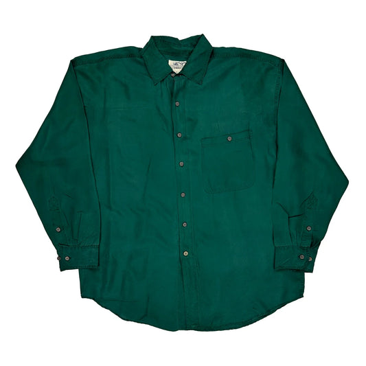 Chiamare Shirt - Large Green Silk