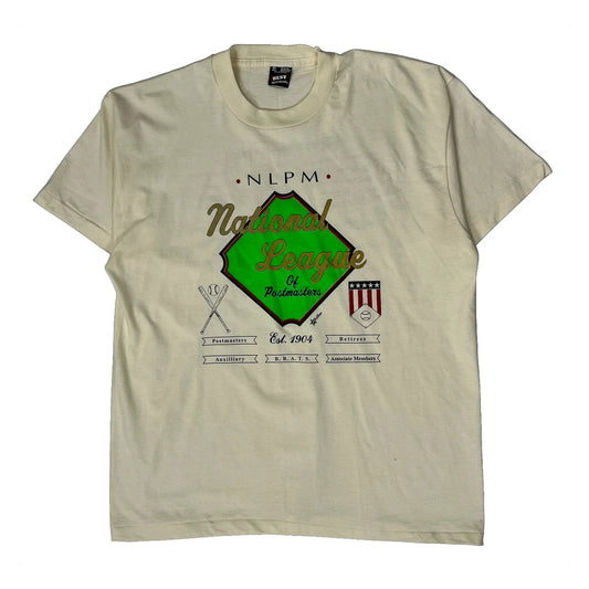 National League Fruit Of The Loom Graphic T-Shirt - XL Cream Cotton Blend