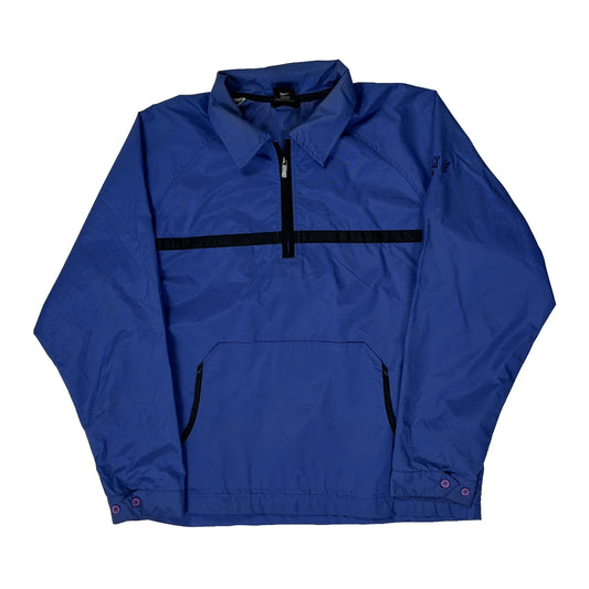 Vintage Nike 1/4 Zip Windbreaker - Large Blue Nylon