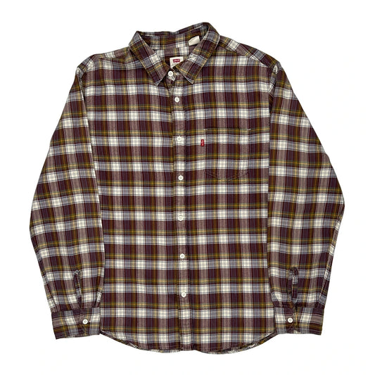 Levis Checked Flannel Shirt - Large Multicoloured Cotton