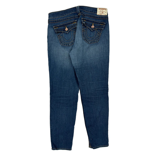 Made In Usa True Religion Skinny Jeans - 35W 30L Blue Cotton Blend