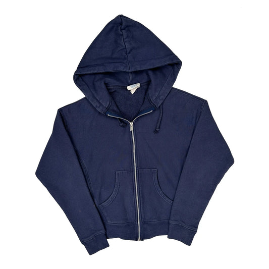 Reverse Weave Champion Full Zip Hoodie - Small Blue Cotton