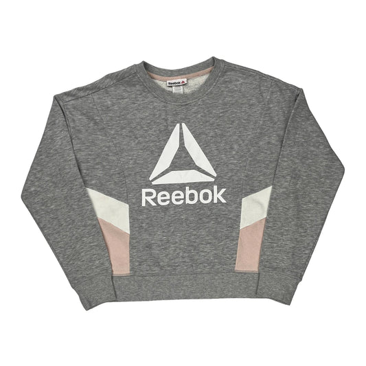 Reebok Sweatshirt - Medium Grey Cotton Blend