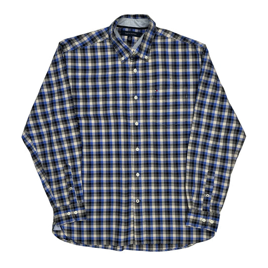 Tommy Hilfiger Checked Shirt - Medium Black Cotton