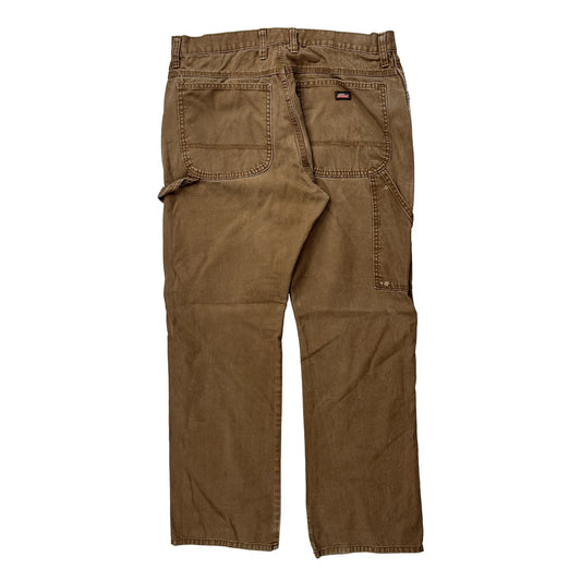 Dickies Carpenter Trousers - 34W 30L Brown Cotton