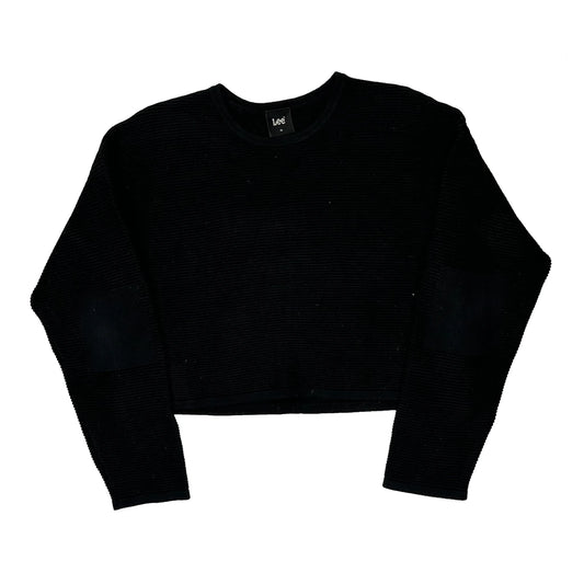 Lee Cropped Jumper - Small Black Knitted