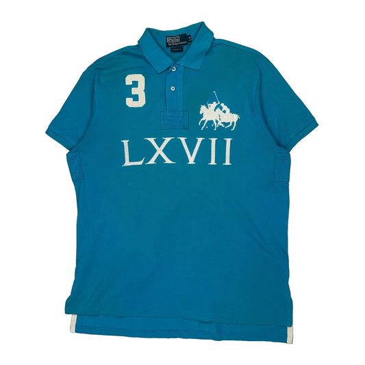 Polo By Ralph Lauren Polo Shirt - Large Blue Cotton