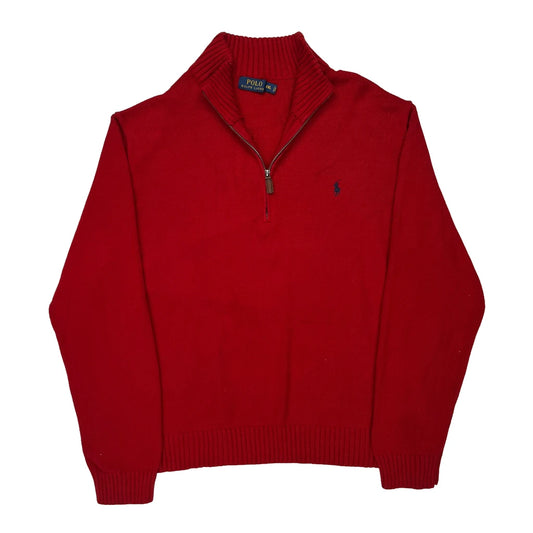 Polo By Ralph Lauren 1/4 Zip - 2XL Red Cotton