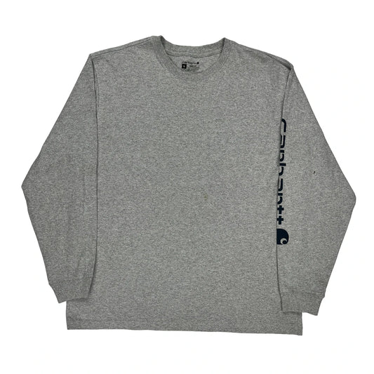 Carhartt Long Sleeve T-Shirt - XL Grey Cotton Blend