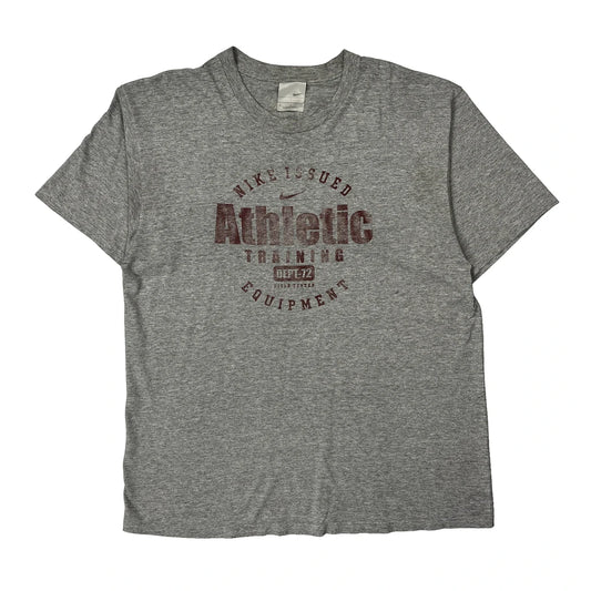 Vintage Nike Graphic T-Shirt - Large Grey Cotton