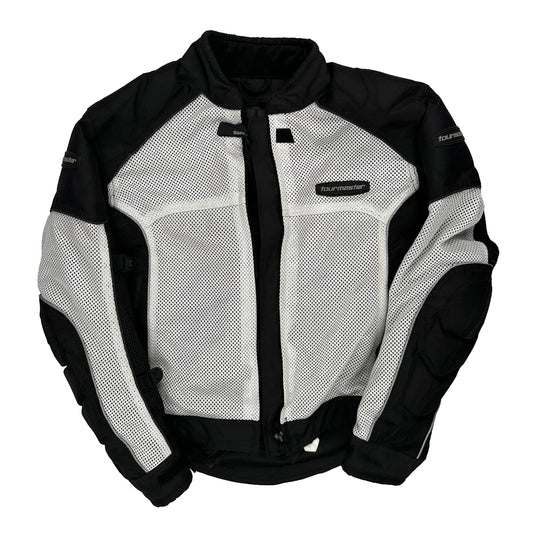 Tour Master Motorcycle Jacket - Medium Black & White Polyester