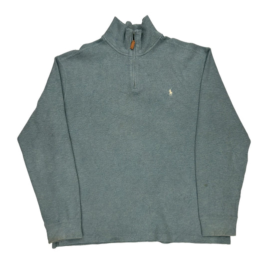 Polo By Ralph Lauren 1/4 Zip - XL Grey Cotton