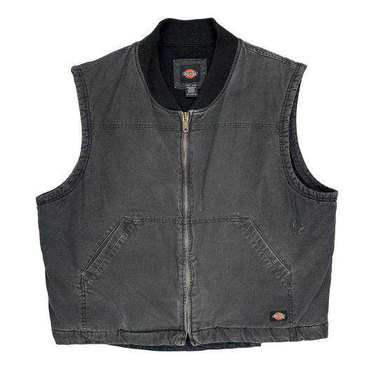 Vintage Dickies Work Gilet - 2XL Black Cotton