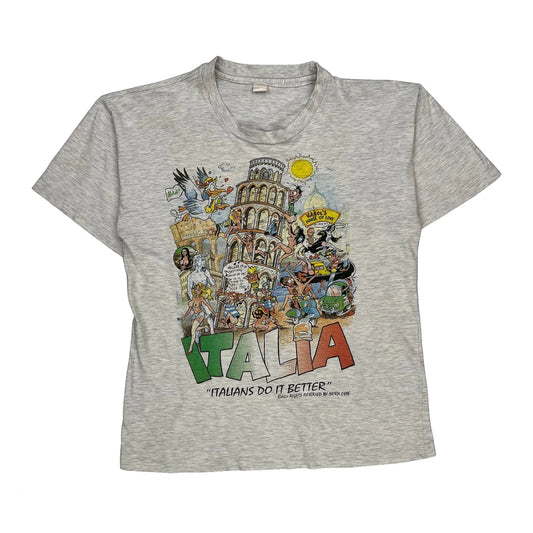 Italy Theme Unbranded Graphic T-Shirt - Small Multicoloured Cotton