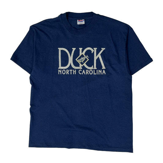 North Carolina Hanes Graphic T-Shirt - XL Navy Cotton